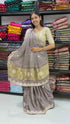 Grey Pure Soft Gaji Silk Original Bandhani With Langdi Gota Pati Work Bandhani Saree