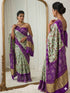 Purple Pure Soft Gaji Silk Original Bandhani With Langdi Gota Pati Work Bandhani Saree