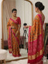 Orange Pure Soft Gaji Silk Original Bandhani With Langdi Gota Pati Work Bandhani Saree
