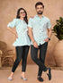 Sky Pure Soft Cotton Printed Shirt & Tunic Matching Both Couple Combo