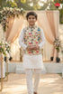 Cream Pure Soft Malai Satin 3 Pcs Kids Boy Kurta Pajama with Koti Jacket Set