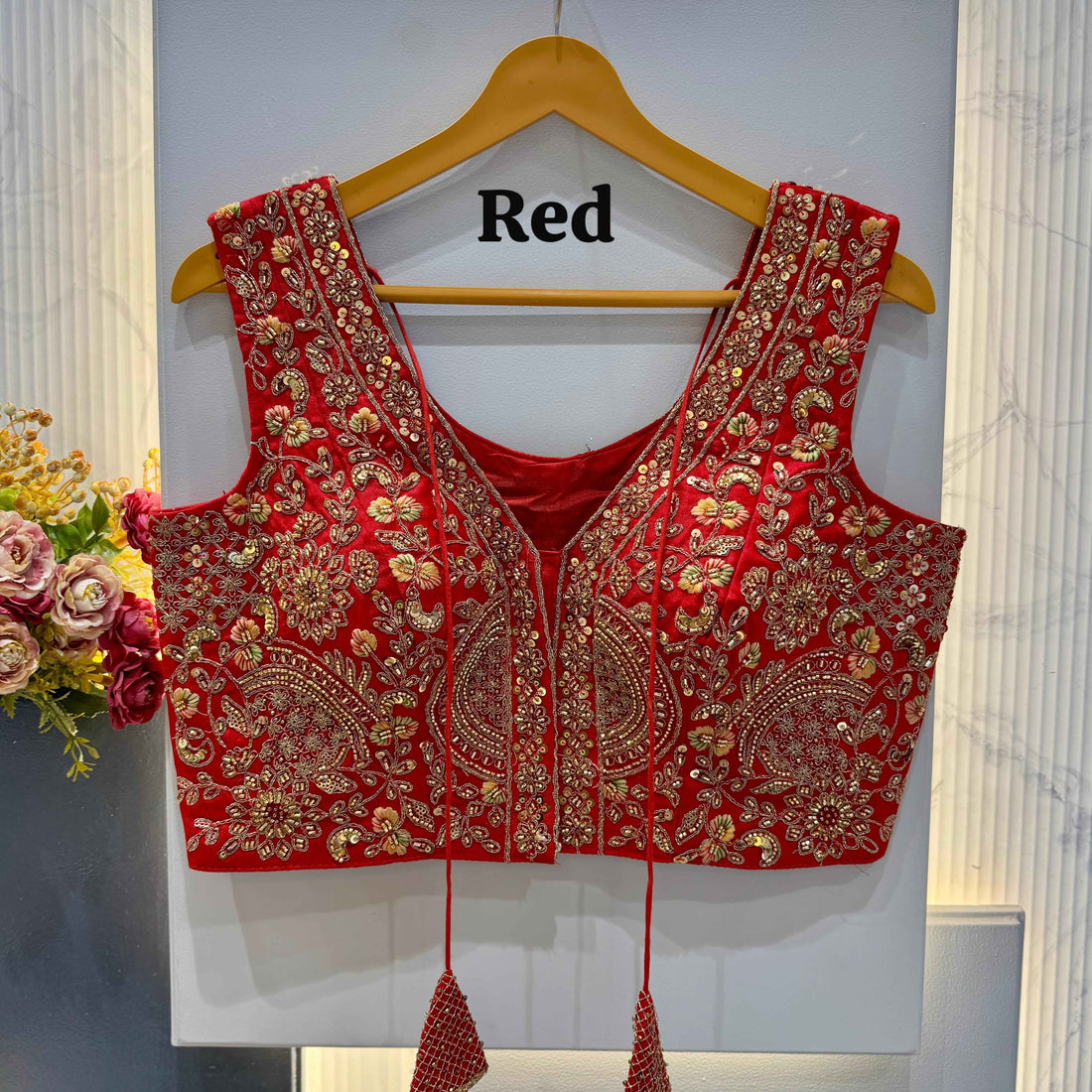 Ref Pure Soft Italian Silk Heavy Codding Sequins Work Bridal Blouse