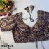 Purple Pure Soft Italian Silk Heavy Codding Sequins Work Bridal Blouse