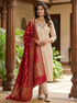 Cream Pure Soft Roman Silk Kurti With Pent