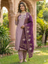 Lavender Pure Soft Roman Silk Kurti With Pent
