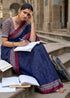 Blue Soft Malmal Bandhani Print Cotton Saree