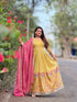 Cream Pure Soft Silk Blend Kalamkari Print Anarkali Gown