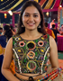 Black Pure Soft Heavy Thread Sequin Kaudi & Hand Mirror Work Navratri Blouse