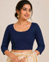 Navy Blue Pure Premium Crush Lycra Readymade stretchable Blouse