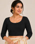 Black Pure Premium Crush Lycra Readymade stretchable Blouse