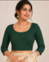 Green Pure Premium Crush Lycra Readymade stretchable Blouse