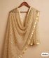 Gold Premium Heavy Net With Elegant Embroidery Work Duppata