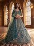 Firozi Pure Soft Heavy Net Fancy Embroidery Work Bridal Lehenga Choli