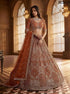 Orange Pure Soft Heavy Net Fancy Embroidery Work Bridal Lehenga Choli