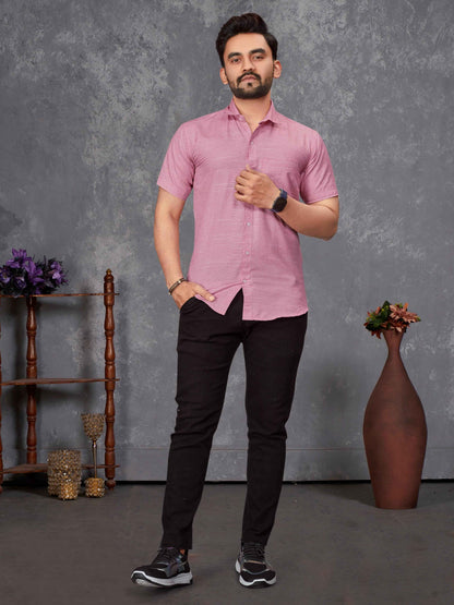 Pink Pure Soft Cotton Printed Shirt &amp; Tunic Matching Both Couple Combo