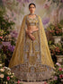 Mustard Pure Soft Heavy Net Fancy Embroidery Work Bridal Lehenga Choli
