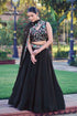 Black Pure Frendy Silk Sequins and Thread Embroidery Work Lehenga Choli