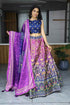 Pink Purple Art Silk Printed With Gota Patti Work Lehenga Choli