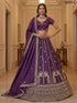 Purple Pure Soft Silk Heavy Sequins Zari Embroidery Thread Work Lehenga Choli