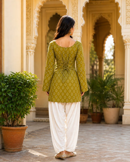 Mahendi Pure Soft Cotton with Bandhej Print Kurti Pent