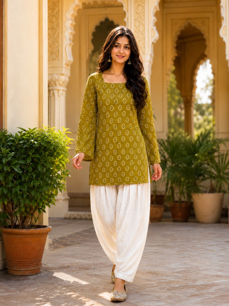 Mahendi Pure Soft Cotton with Bandhej Print Kurti Pent