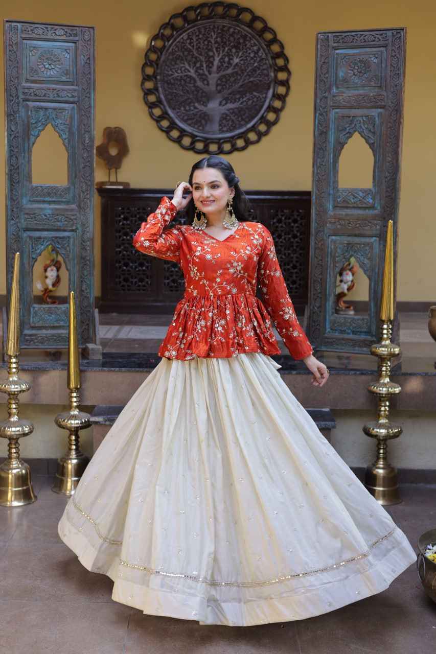 Fanta Pure Cosmos with Zari &amp; Sequins Embroidery Work Navratri Lehenga Choli