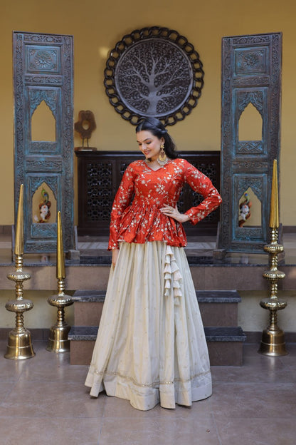 Fanta Pure Cosmos with Zari &amp; Sequins Embroidery Work Navratri Lehenga Choli