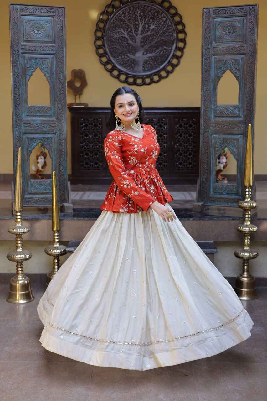 Fanta Pure Cosmos with Zari &amp; Sequins Embroidery Work Navratri Lehenga Choli