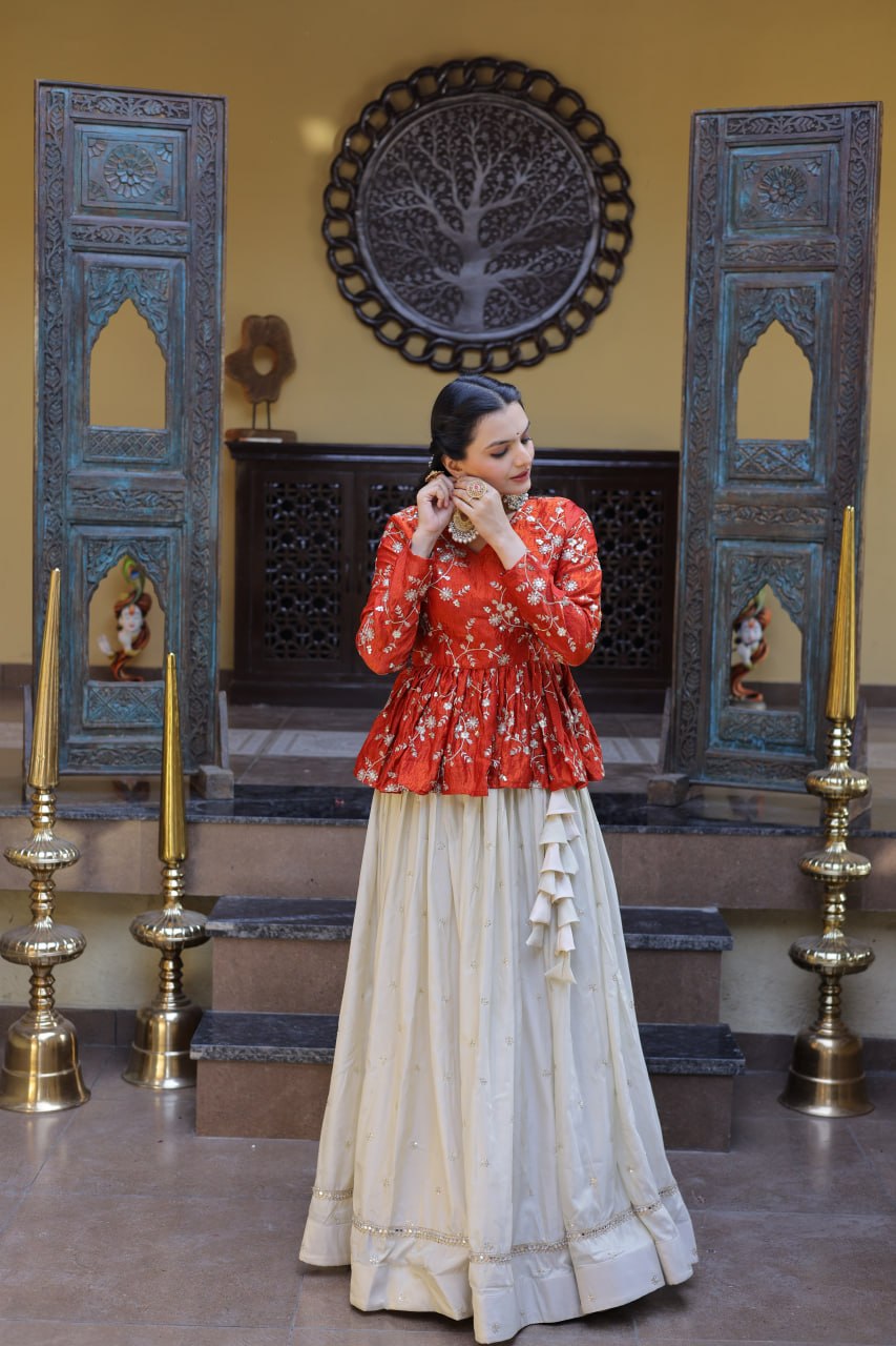 Fanta Pure Cosmos with Zari &amp; Sequins Embroidery Work Navratri Lehenga Choli