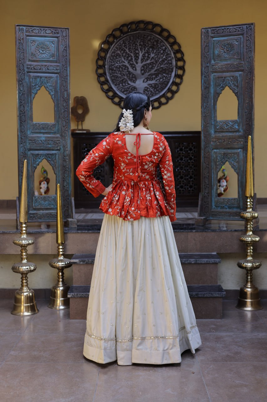 Fanta Pure Cosmos with Zari &amp; Sequins Embroidery Work Navratri Lehenga Choli