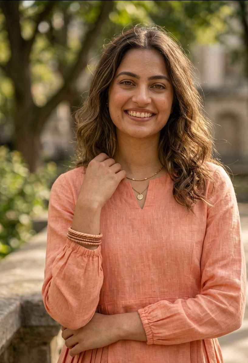 Peach Pure Soft Linen Cotton Kurti Pent