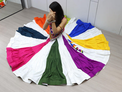 Multicolour Pure Rayon Cotton Navratri Lehenga Choli