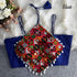 Blue Pure Cotton Heavy Thread + Kaudi & Hand Mirror Work Navratri Blouse