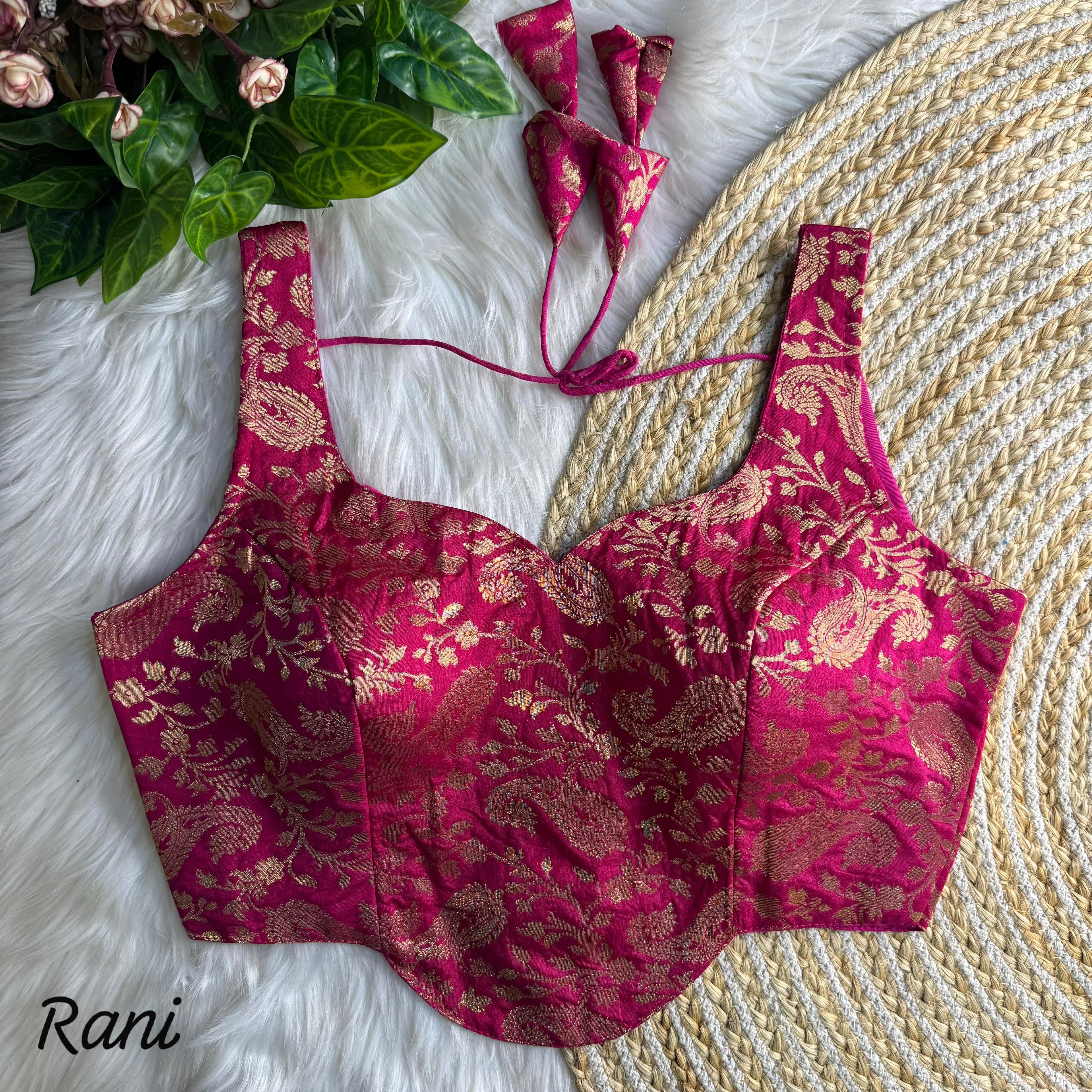 Rani Pure Heavy Jari With Tricot Fuising Banarasi Blouse
