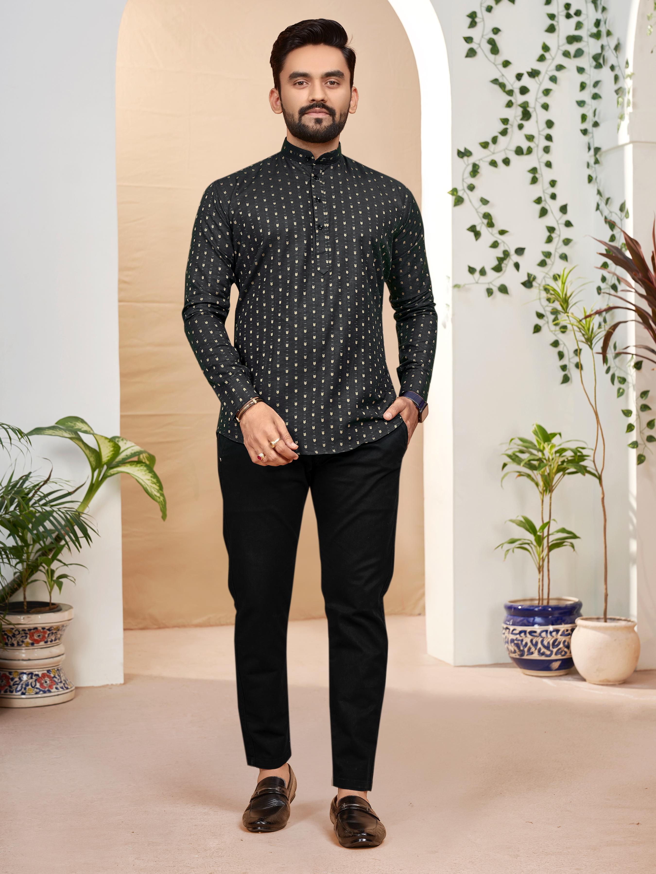 Rama Pure Soft Cotton Printed Shirt &amp; Tunic Matching Both Couple Combo