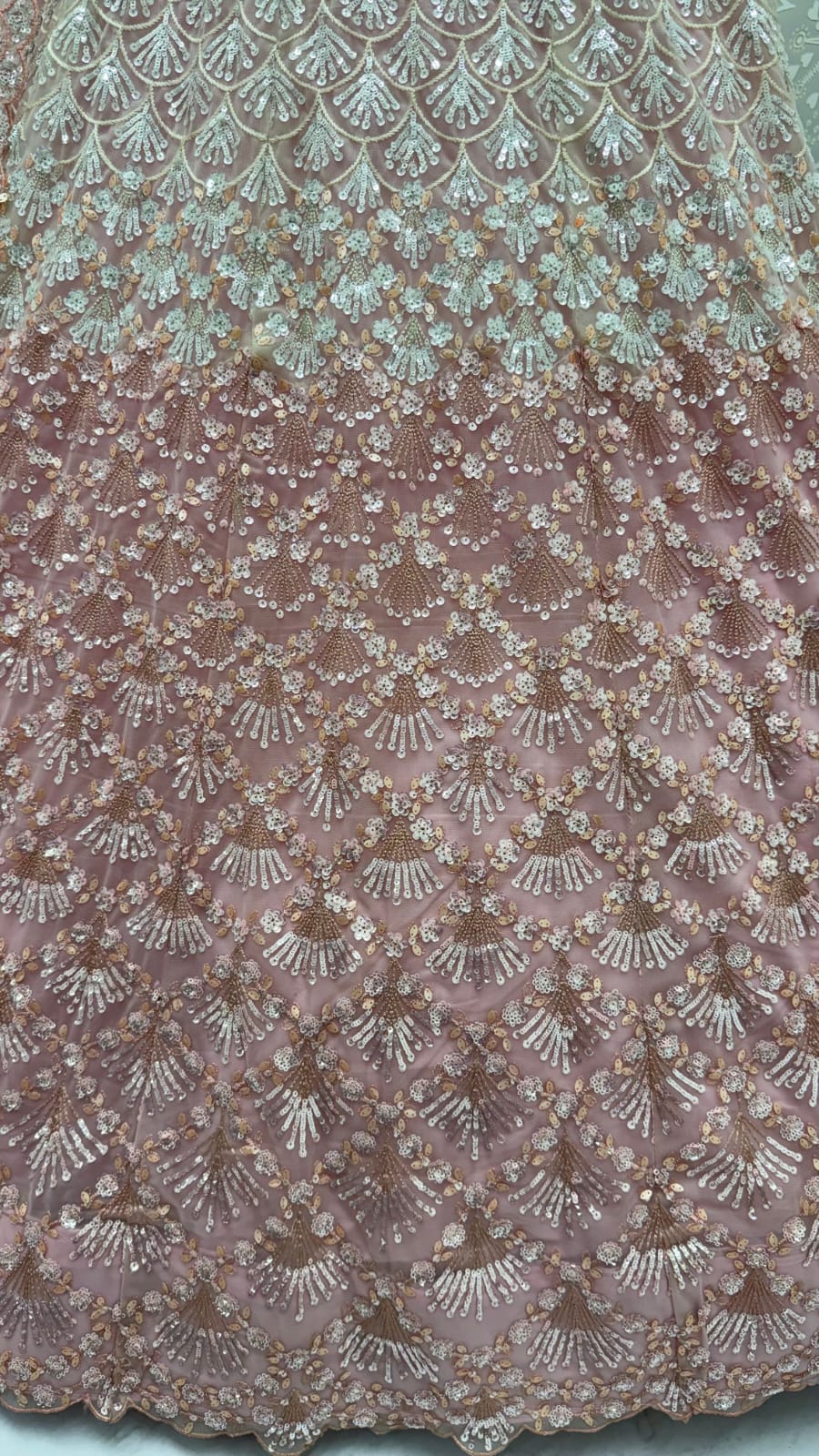 Pink Pure Heavy Net Sequins Sequins Zari Embroidery Work Net Bridal Lehenga Choli