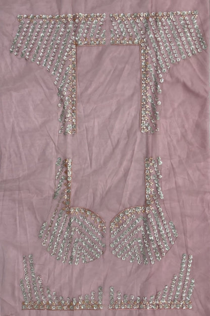 Pink Pure Heavy Net Sequins Sequins Zari Embroidery Work Net Bridal Lehenga Choli