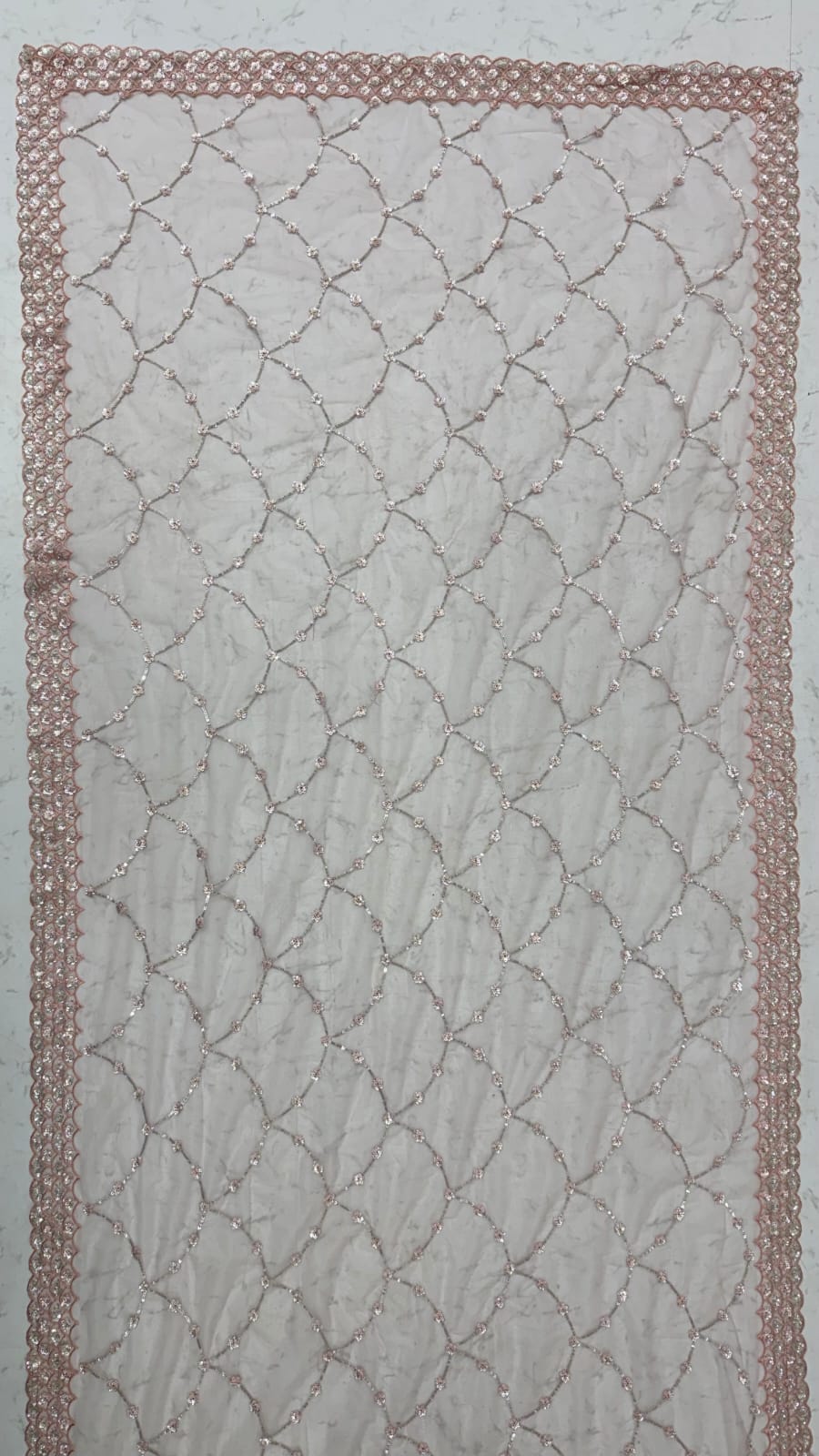Pink Pure Heavy Net Sequins Sequins Zari Embroidery Work Net Bridal Lehenga Choli