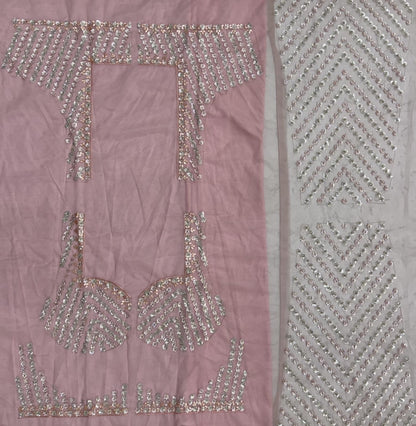 Pink Pure Heavy Net Sequins Sequins Zari Embroidery Work Net Bridal Lehenga Choli