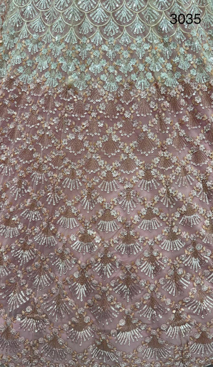 Pink Pure Heavy Net Sequins Sequins Zari Embroidery Work Net Bridal Lehenga Choli