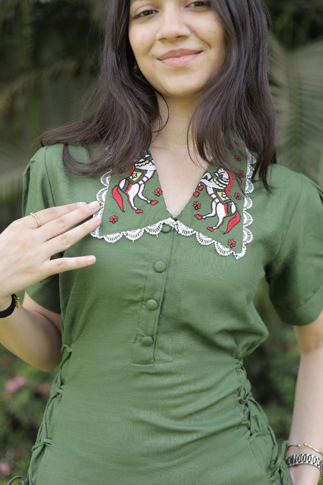 Green Pure Soft Cotton Silk Long Kurti Western Dress