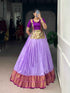 Lavender Pure Cotton Silk Zari Weaving Work Navratri Lehenga Choli