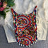 White Pure Cotton Heavy Thread + Kaudi & Hand Mirror Work Navratri Blouse