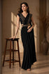 Black Pure Imported Crystle Silk Ready to Wear Saree