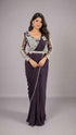 Purple Pure Imported Lycra Silk Ready to Wear Saree