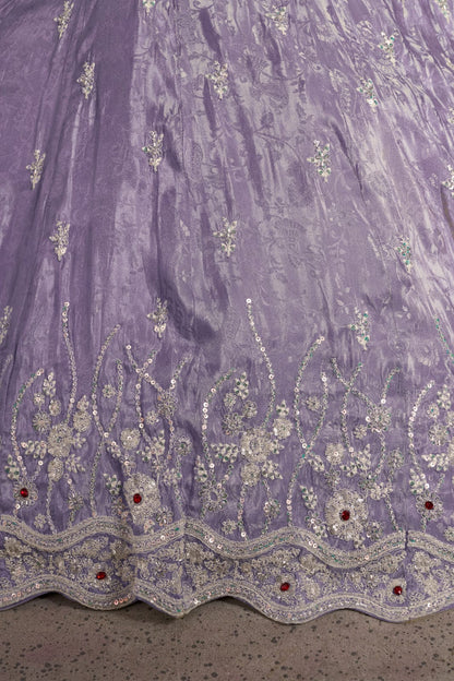 Lavender Purple Jari Tissue Lehenga Choli with Dupatta