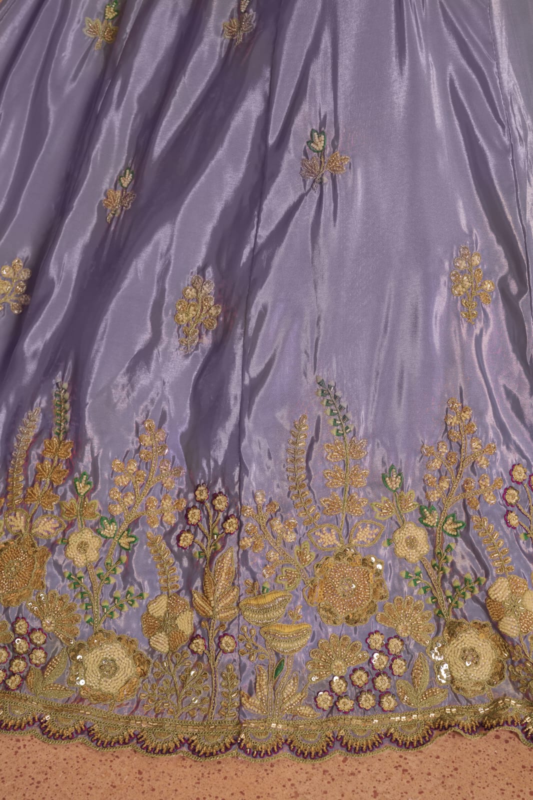 Lavender Silk Embroidered Lehenga Choli with Dupatta