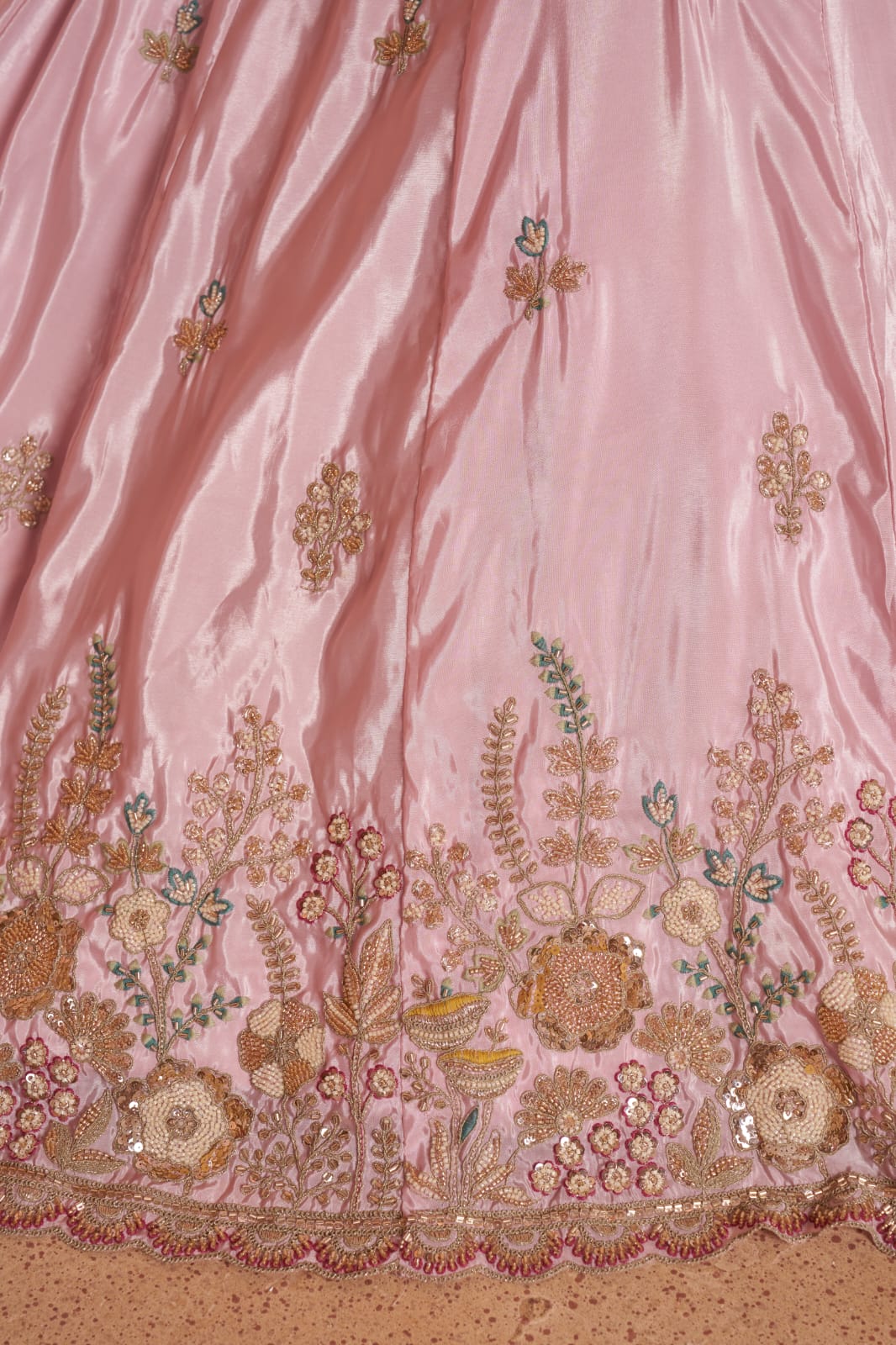 Blush Pink Silk Embroidered Lehenga Choli with Dupatta