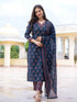 Navy Blue Pure Soft Rayon Print Salwar Suit