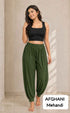 Green Pure Heavy Rayon Casual Afghani Pants Wear Plazzo